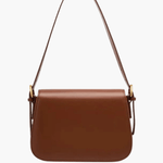 Ava | Sleek Leather Shoulder Bag with Golden Hardware Feylen.com