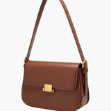 Ava | Sleek Leather Shoulder Bag with Golden Hardware Feylen.com