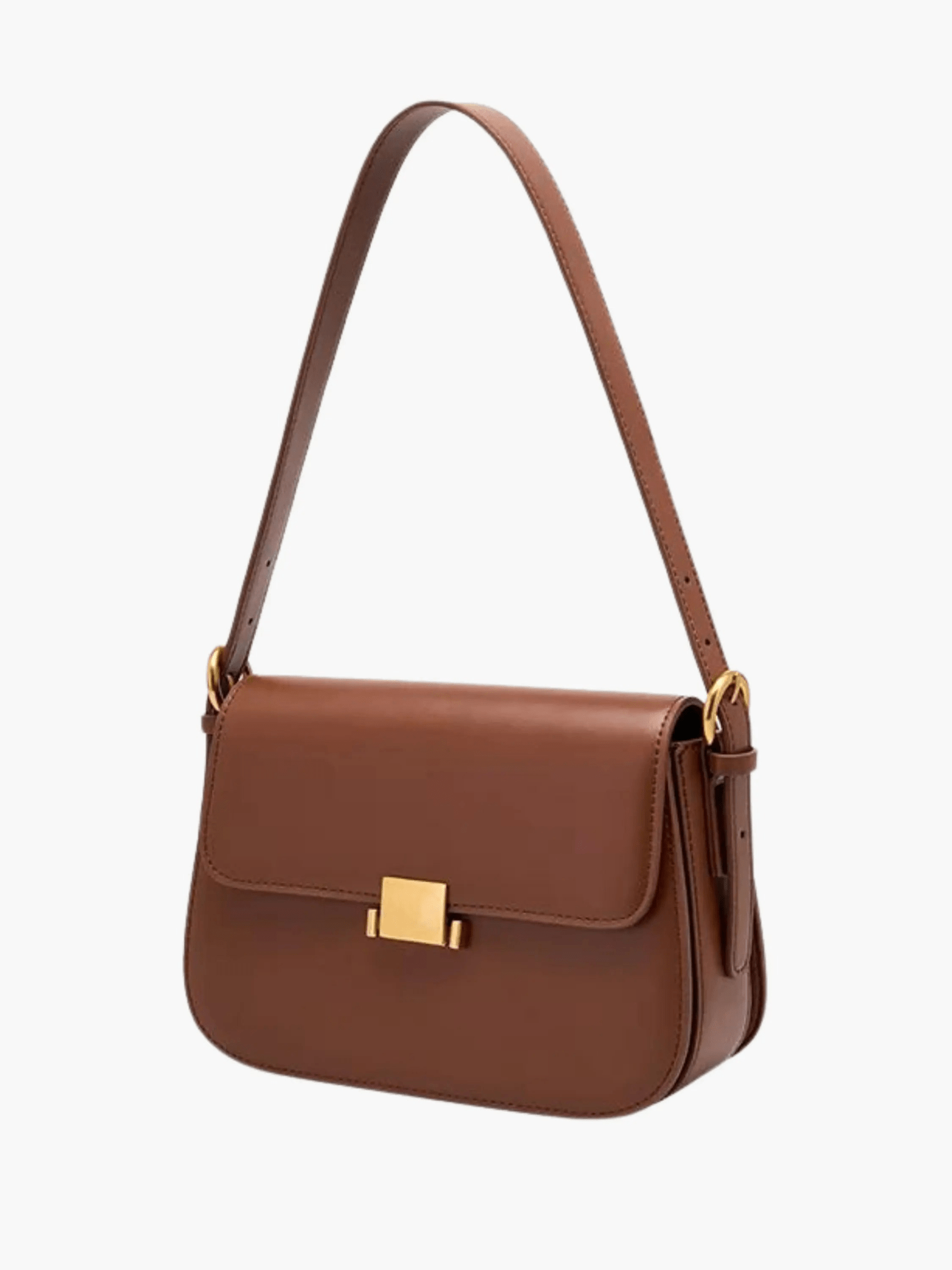 Ava | Sleek Leather Shoulder Bag with Golden Hardware Feylen.com