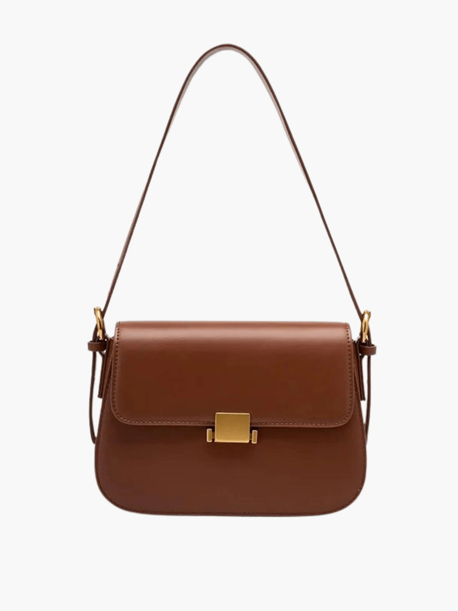 Ava | Sleek Leather Shoulder Bag with Golden Hardware Feylen.com