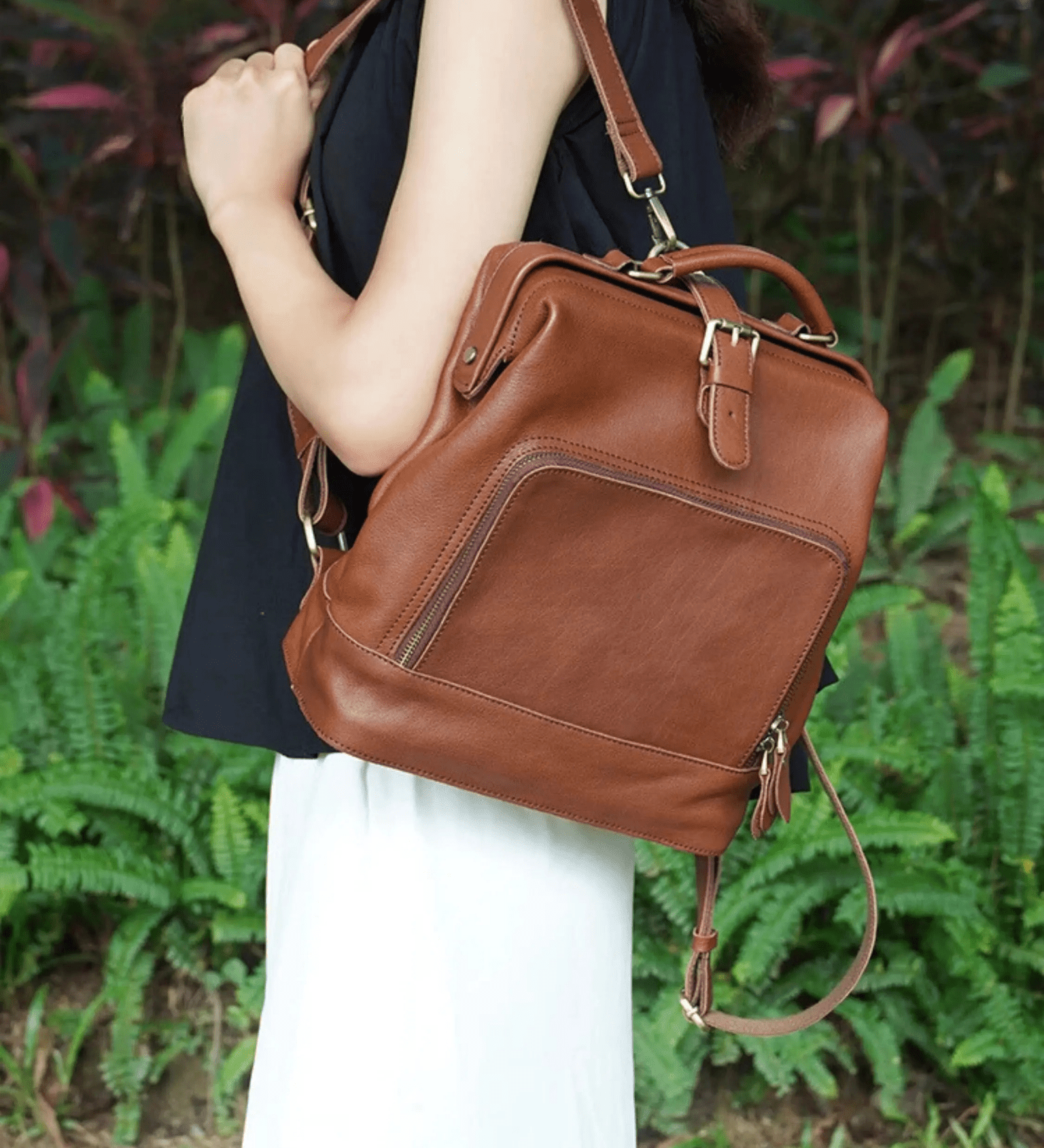 Avery | Classic Leather Backpack Aurora-Bags