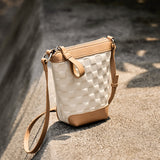 Evienne | Beige Woven Crossbody Bag – Casual Elegance & Everyday Versatility