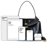 Vessara | Black Croc-Embossed Leather Bag – Bold & Luxurious