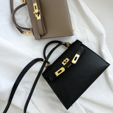 Galatea | Elegant Black Leather Handbag – Classic Luxury & Functionality