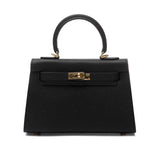 Galatea | Elegant Black Leather Handbag – Classic Luxury & Functionality