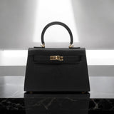 Galatea | Elegant Black Leather Handbag – Classic Luxury & Functionality