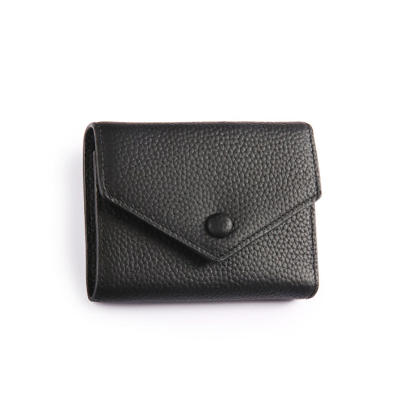Emma | Orange Pebbled Leather Mini Wallet – Chic & Compact