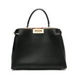 Celeste | Black Structured Leather Tote – Timeless & Chic