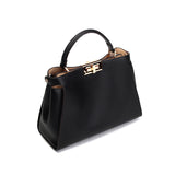 Celeste | Black Structured Leather Tote – Timeless & Chic