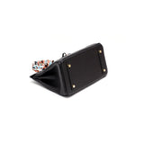 Isla | Black Structured Handbag with Scarf – Timeless & Chic