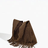 Boheemse | Suede Fringe Hobo Bag – A Statement of Bohemian Elegance