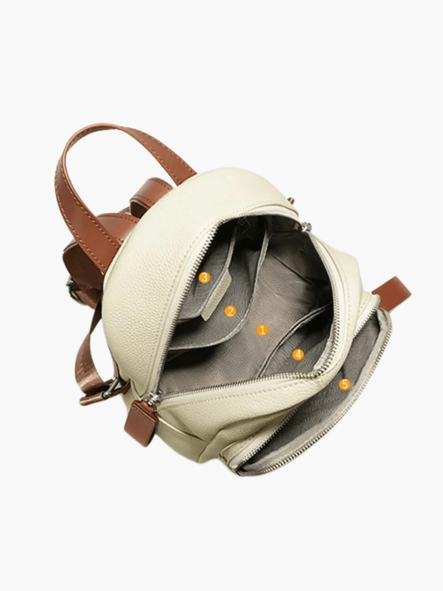 Brooke | Sleek Leather Backpack with Contrasting Details Aurora-Bags