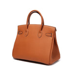 Brown Litchi Grain soft Leather Satchel Bag Big Handbags for Work - from Aurora-Bags for sale at Aurora-Bags