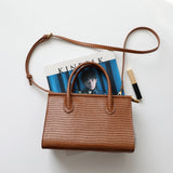Lunaria | Elegant Croc-Embossed Leather Handbag