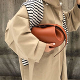 Guinevere | Sculpted Brown Leather Shoulder Bag – Modern Elegance & Artistic Sophistication