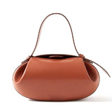 Guinevere | Sculpted Brown Leather Shoulder Bag – Modern Elegance & Artistic Sophistication