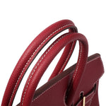 Burgundy Litchi Grain soft Leather Satchel Bag Big Handbags for Work - from Aurora-Bags for sale at Aurora-Bags