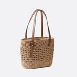 Marina Woven Rope Tote – Open-Weave Straw Bag