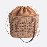 Marina Woven Rope Tote – Open-Weave Straw Bag