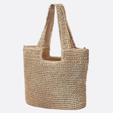 Square Woven Tote Bag – Minimalist Handcrafted Shoulder Bag