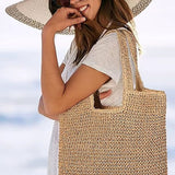 Square Woven Tote Bag – Minimalist Handcrafted Shoulder Bag