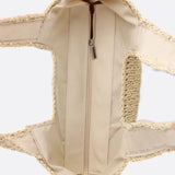 Square Woven Tote Bag – Minimalist Handcrafted Shoulder Bag