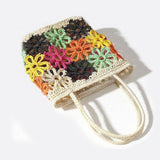 Floral Crochet Woven Tote Bag – Handmade-Style Summer Shoulder Bag