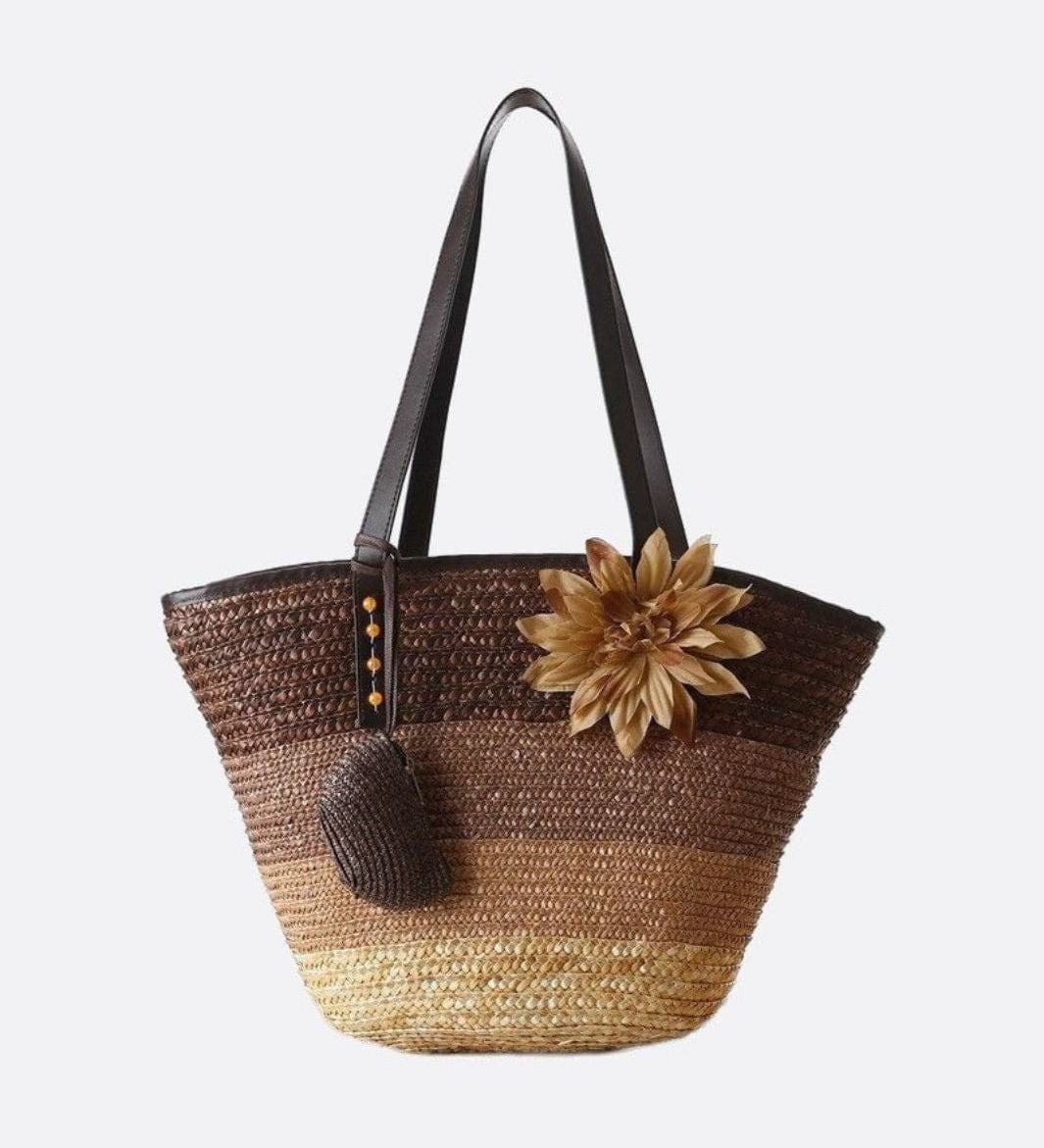 Marbella Bloom Straw Tote – Woven Beach Bag