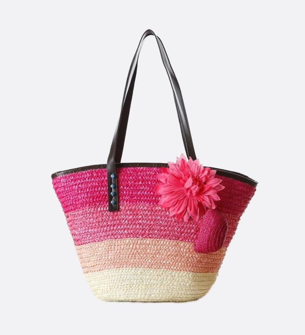 Marbella Bloom Straw Tote – Woven Beach Bag
