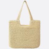 Square Woven Tote Bag – Minimalist Handcrafted Shoulder Bag