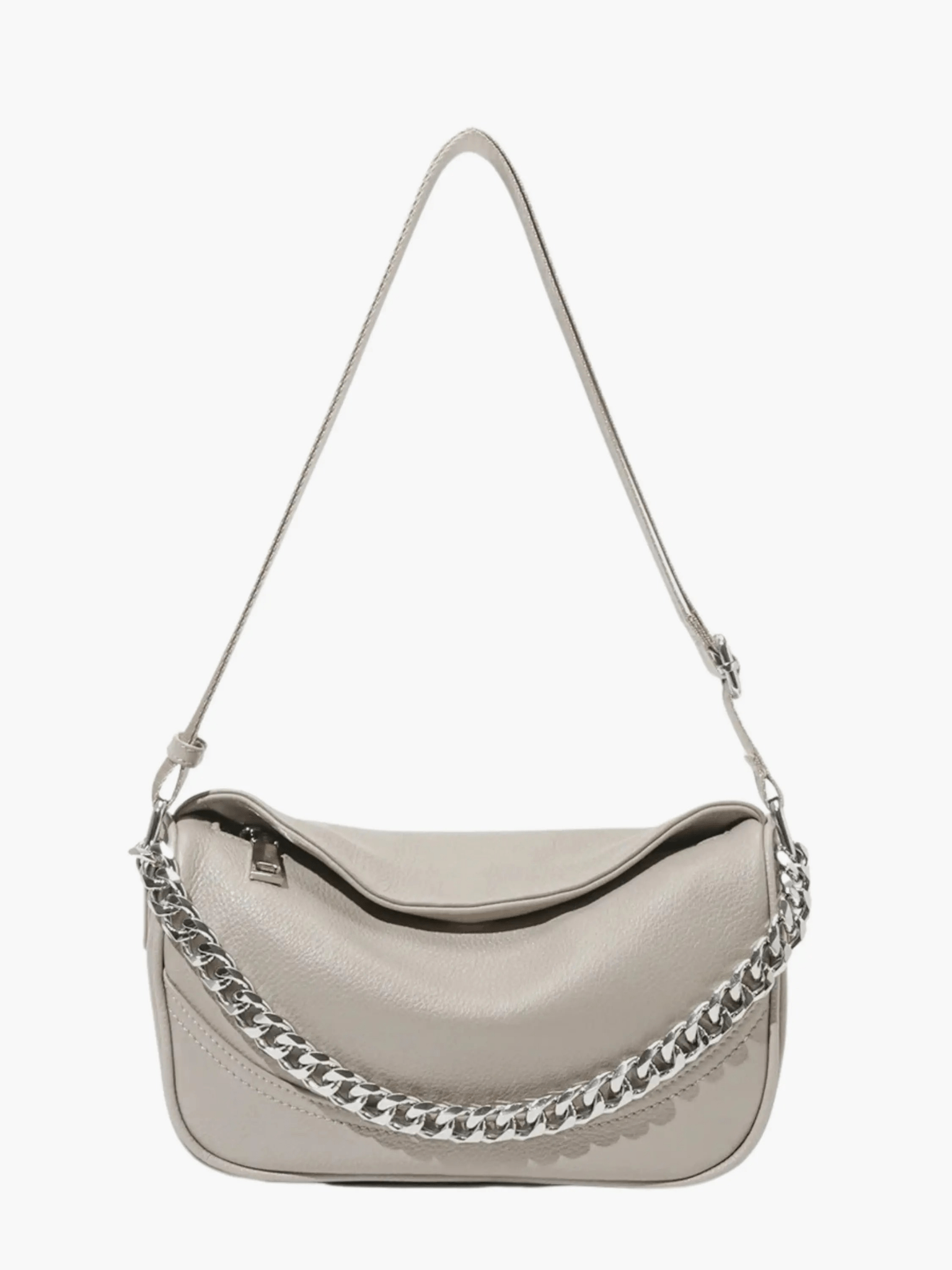 Celeste | Chain-Accent Leather Shoulder Bag Aurora-Bags