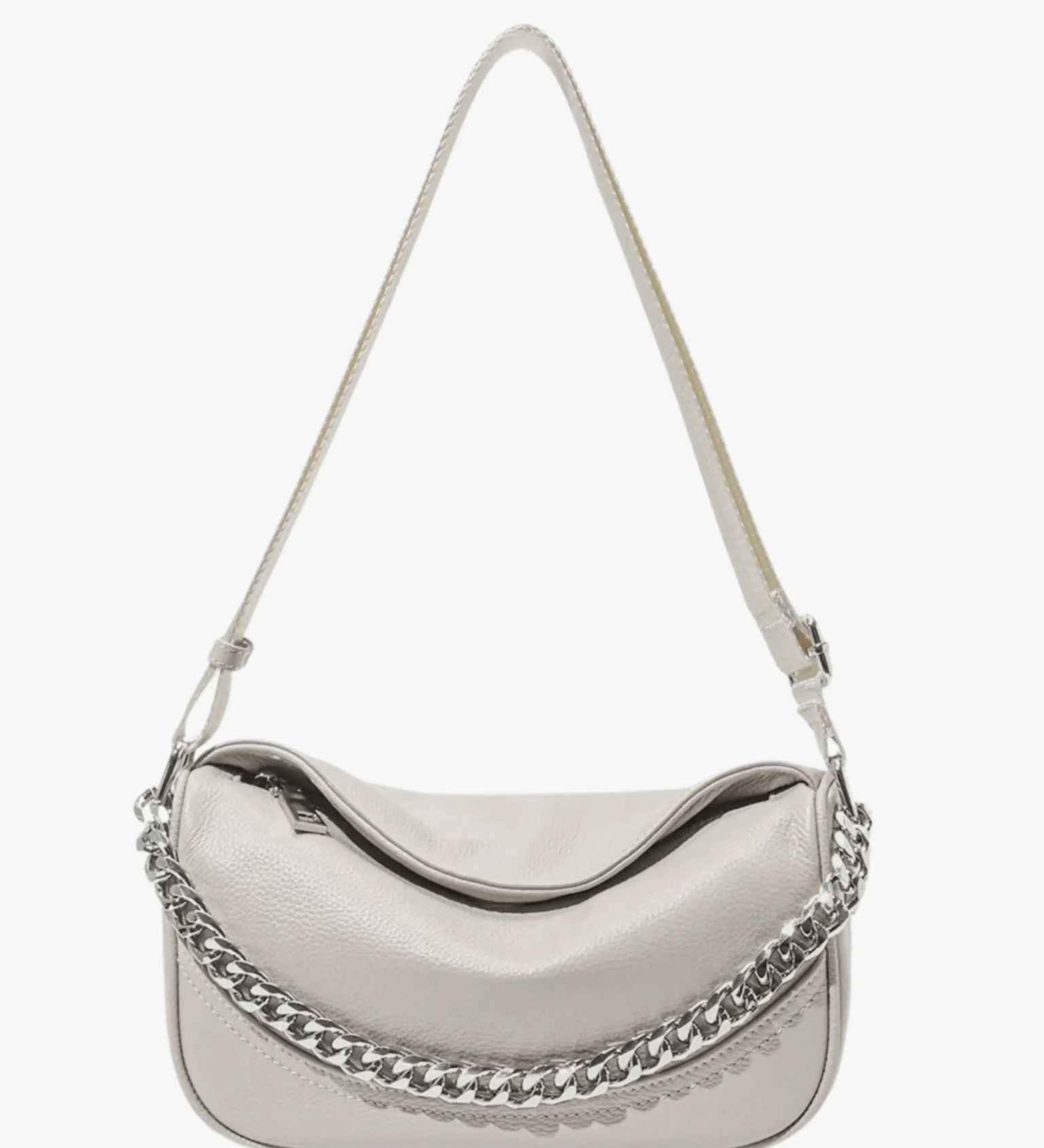 Celeste | Chain-Accent Leather Shoulder Bag Aurora-Bags