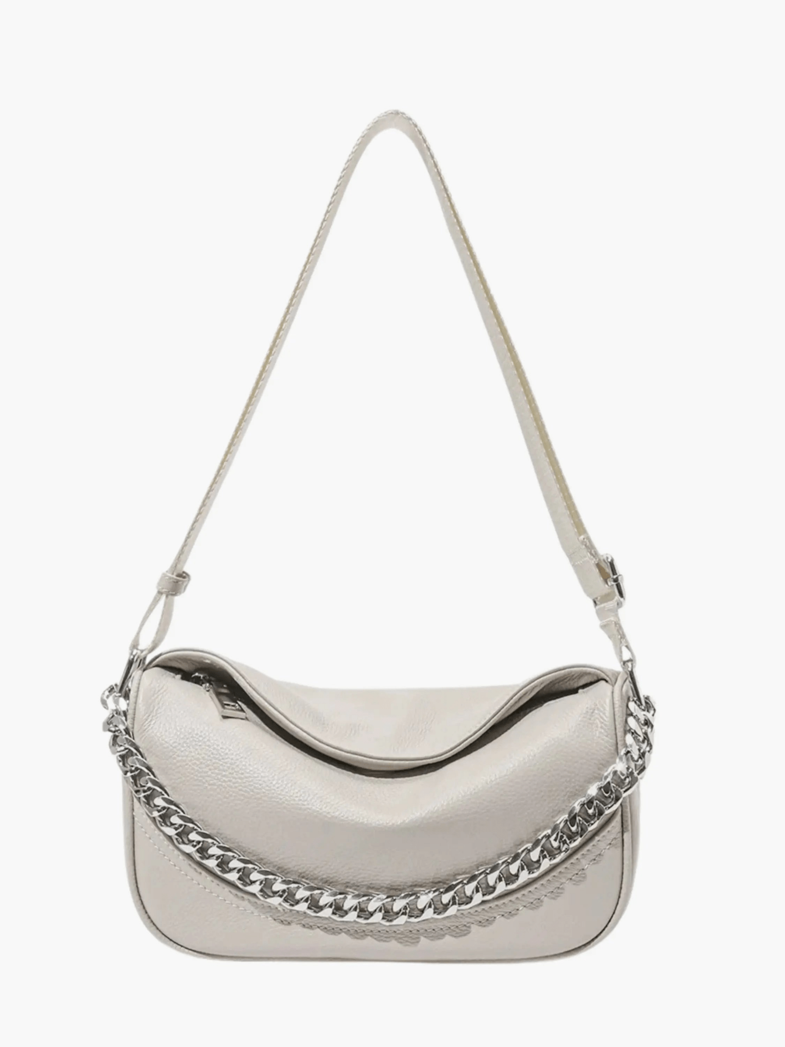 Celeste | Chain-Accent Leather Shoulder Bag Aurora-Bags