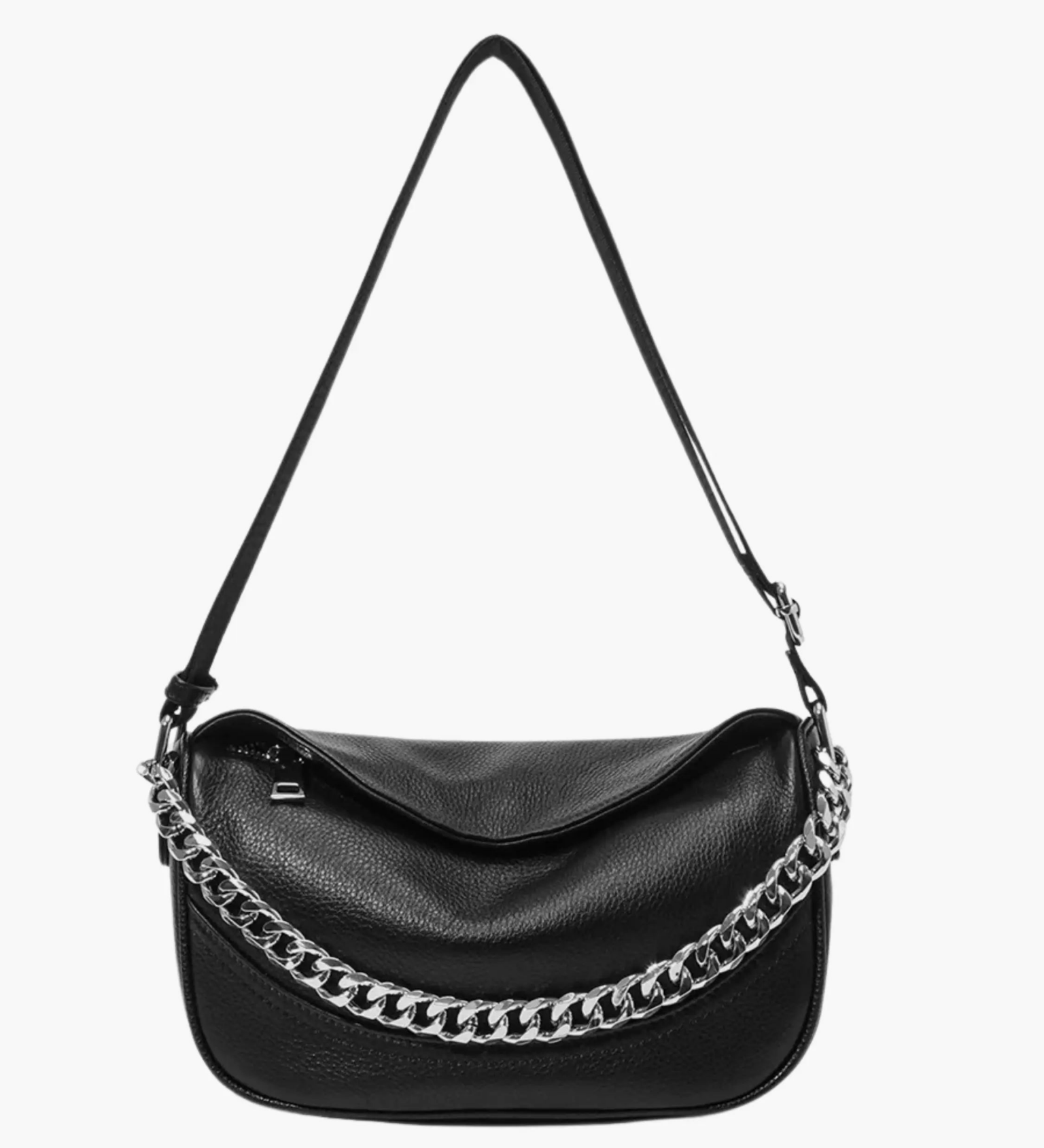 Celeste | Chain-Accent Leather Shoulder Bag Aurora-Bags