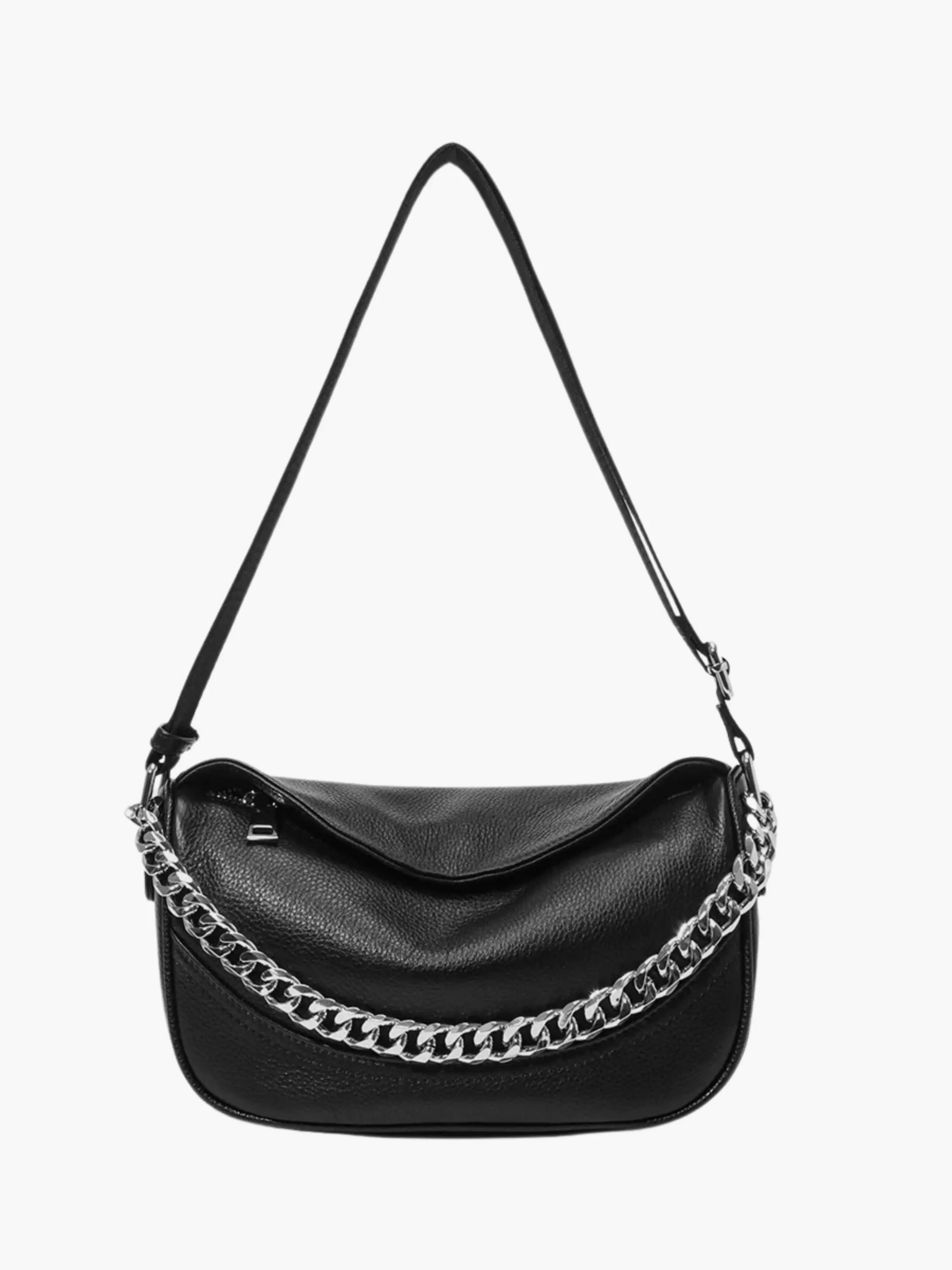 Celeste | Chain-Accent Leather Shoulder Bag Aurora-Bags