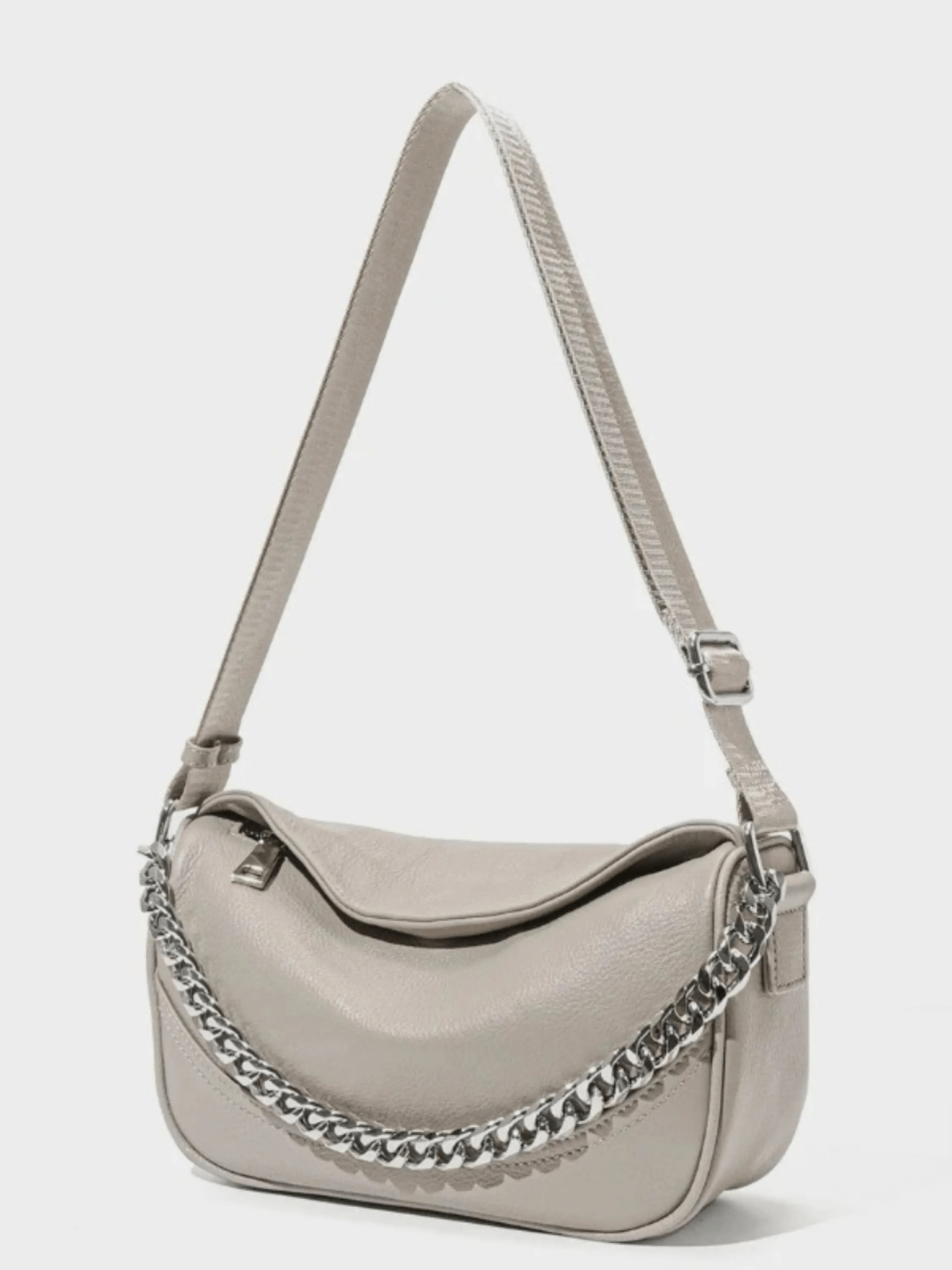 Celeste | Chain-Accent Leather Shoulder Bag Aurora-Bags