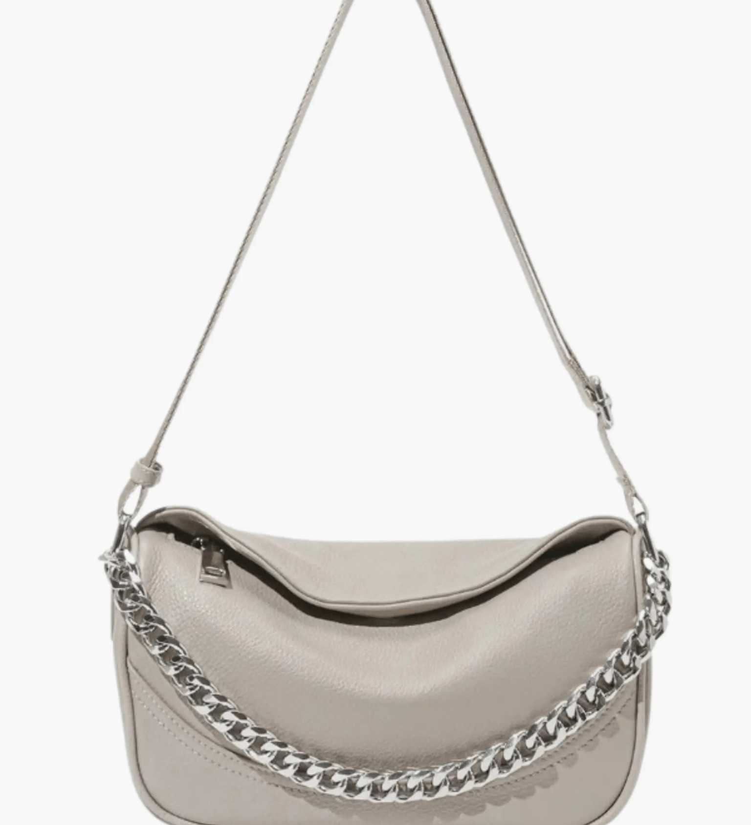 Celeste | Chain-Accent Leather Shoulder Bag Aurora-Bags