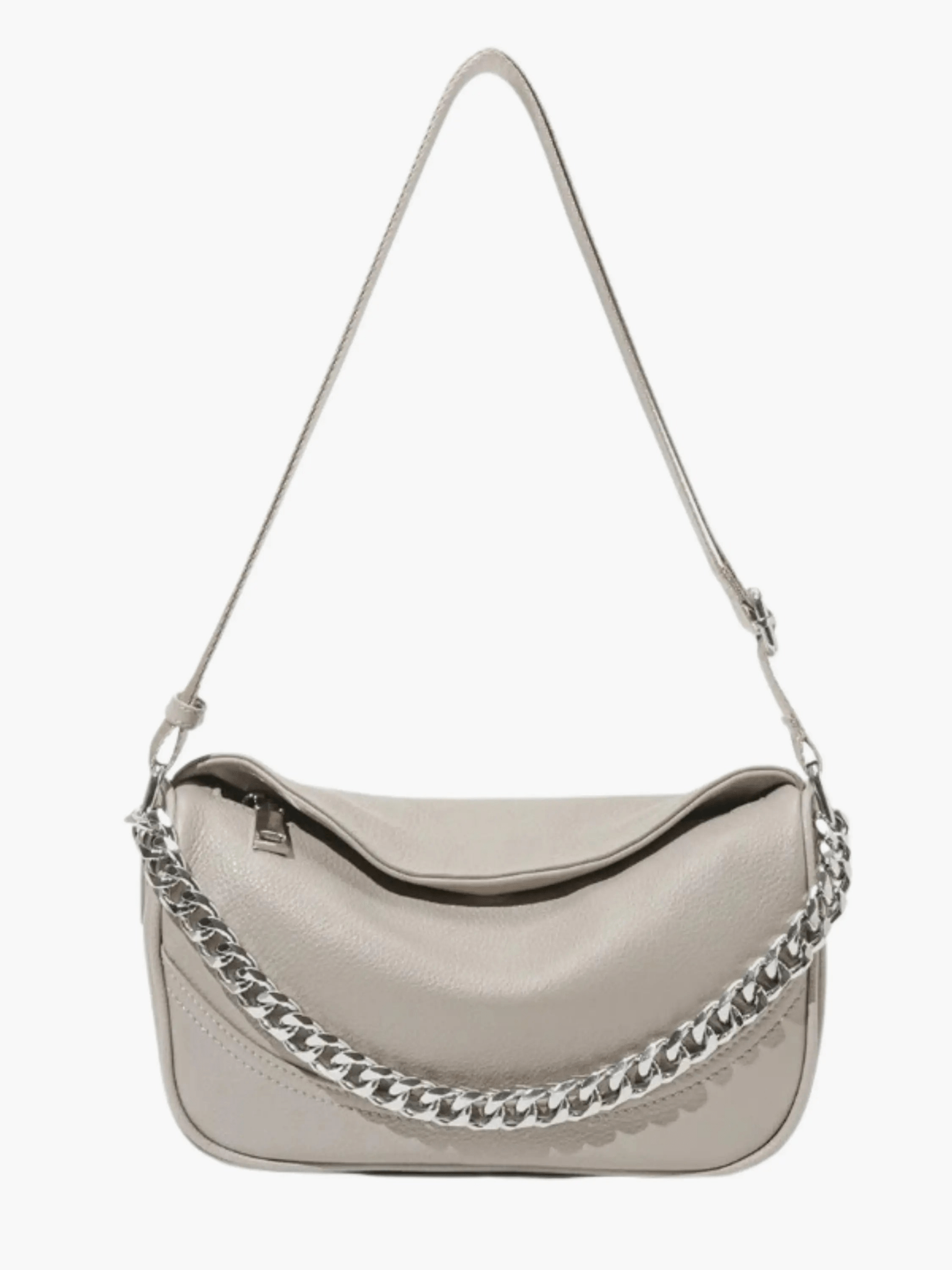 Celeste | Chain-Accent Leather Shoulder Bag Aurora-Bags