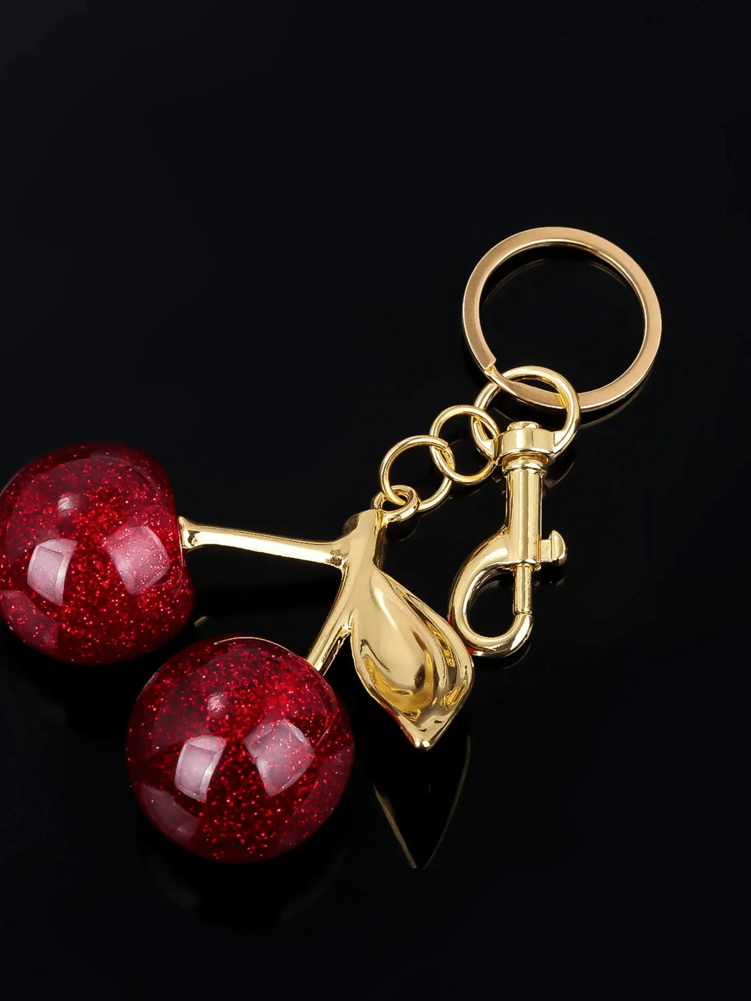 Cherry Charm | Fun Keychain with Glittering Cherry Design Feylen.com