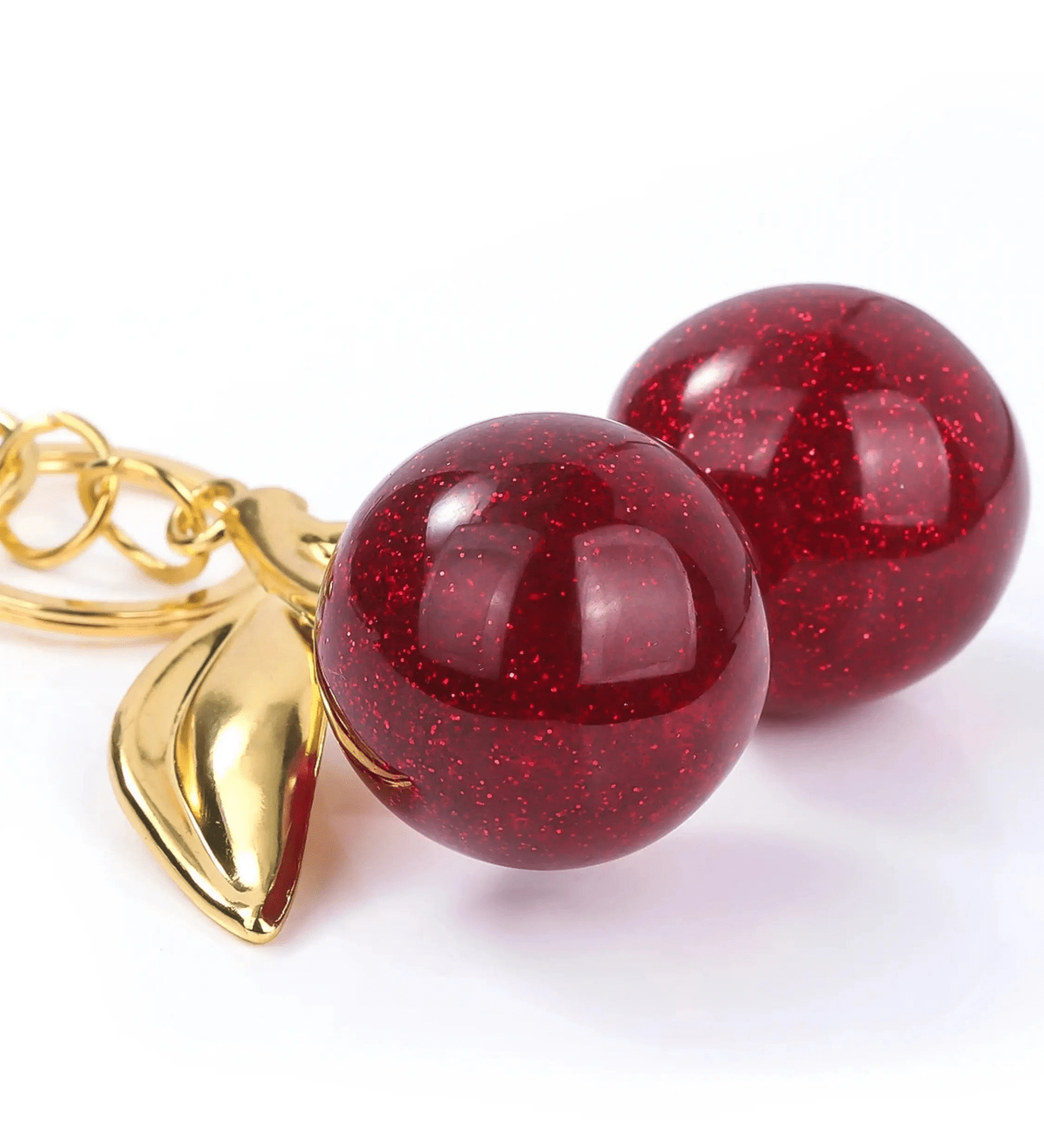 Cherry Charm | Fun Keychain with Glittering Cherry Design Feylen.com