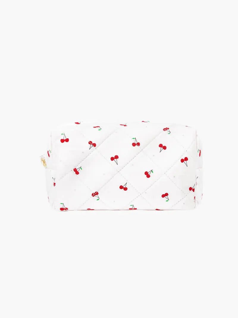 Cherry | Quilted Makeup Bag with Playful Print Feylen.com