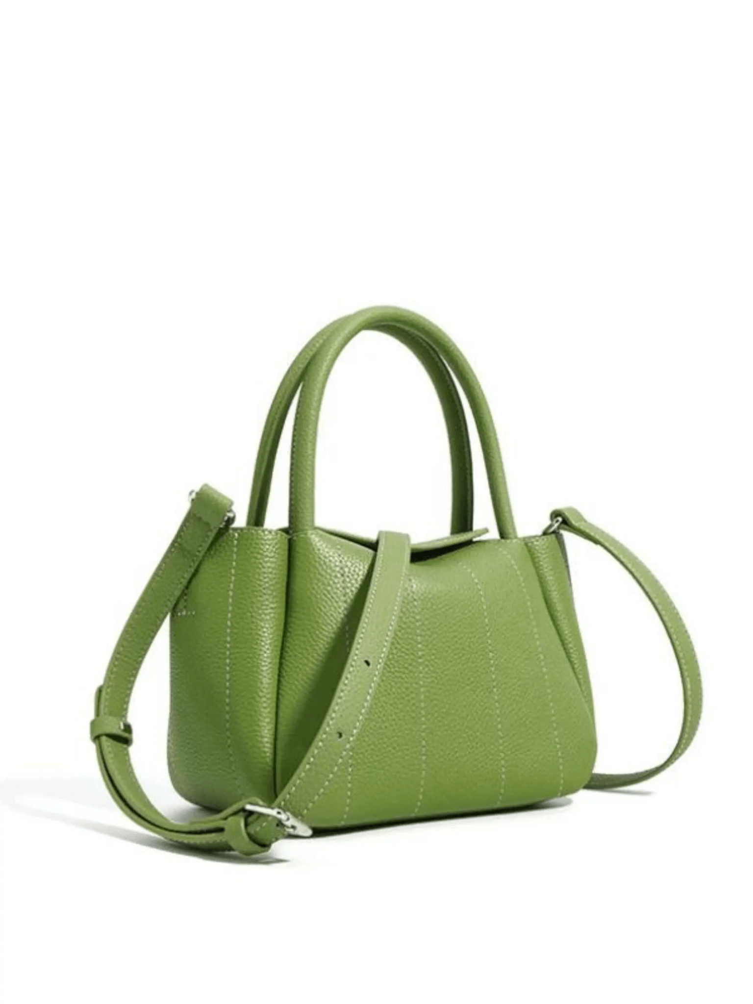 Chloe | Vibrant Green Pebbled Leather Tote Aurora-Bags