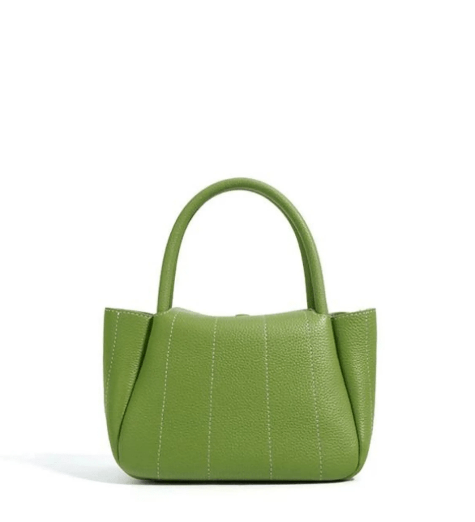 Chloe | Vibrant Green Pebbled Leather Tote Aurora-Bags