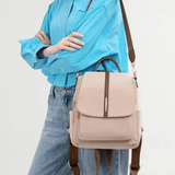 Clara | Chic Two-Tone Leather Backpack with Elegant Detailing Aurora-Bags