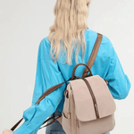 Clara | Chic Two-Tone Leather Backpack with Elegant Detailing Aurora-Bags