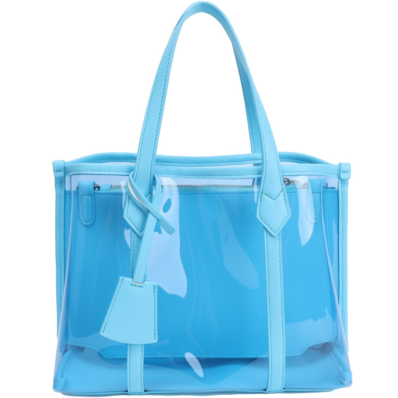 Bella | Black Patent Transparent Tote Bag – Modern & Trendy