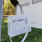 Ava | Neon Orange Mesh Tote Bag – Bold & Trendy