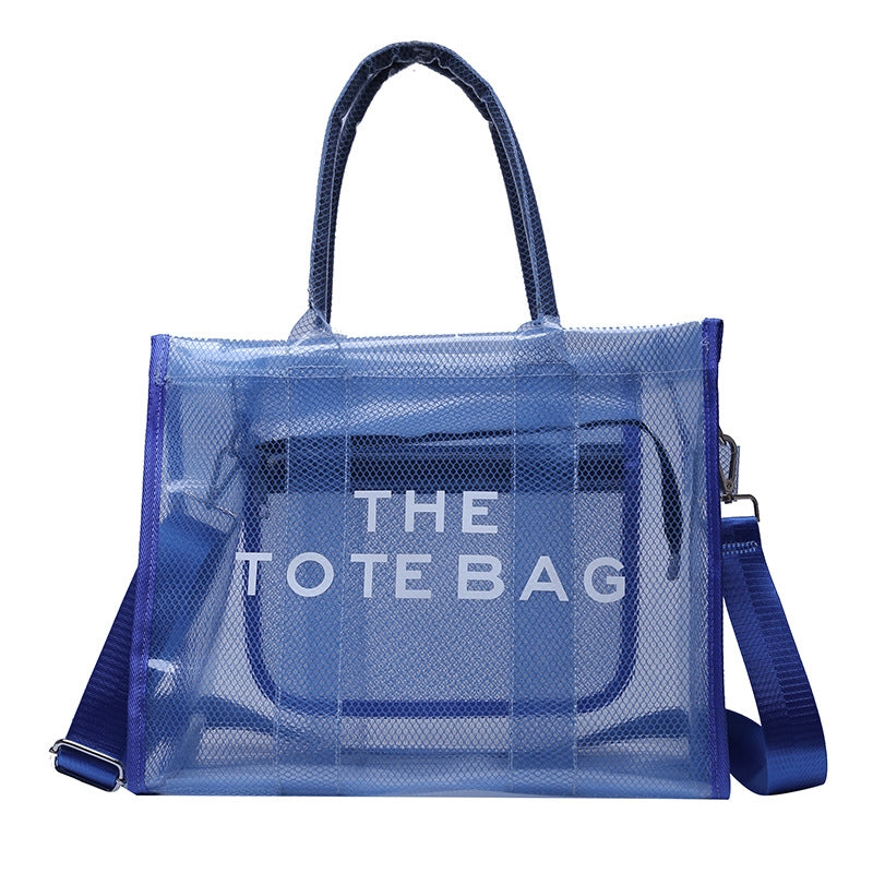 Ava | Neon Orange Mesh Tote Bag – Bold & Trendy
