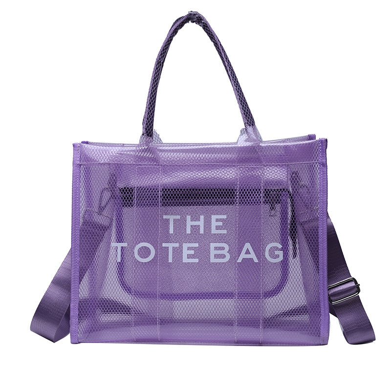 Ava | Neon Orange Mesh Tote Bag – Bold & Trendy