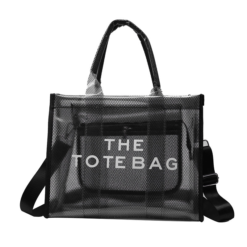 Ava | Neon Orange Mesh Tote Bag – Bold & Trendy